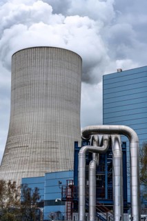 The UNIPER Datteln 4 coal-fired power plant, power plant block and cooling tower, cogeneration,