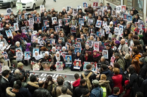 April 4th 2015. Istanbul, Turkey. The Saturday Mothers gather in Galatasaray square, Istiklal