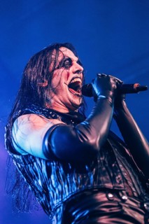 Johannes Eckerström, singer of the band Avatar live on In The Airwaves Tour at Munich's TonHalle on