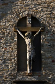 Jesus on the cross, St Bonifatius collegiate church in Freckenhorst, Warendorf, Münsterland, North
