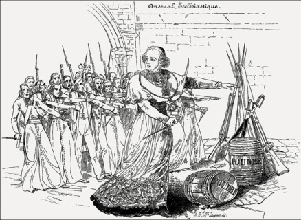 Arsenal Ecclesiastique, Caricature on the participation of the Jesuits in the counter-revolution,