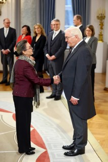 Juana Martinez Gonzales Cuba is received by Frank-Walter Steinmeier (President of the Federal