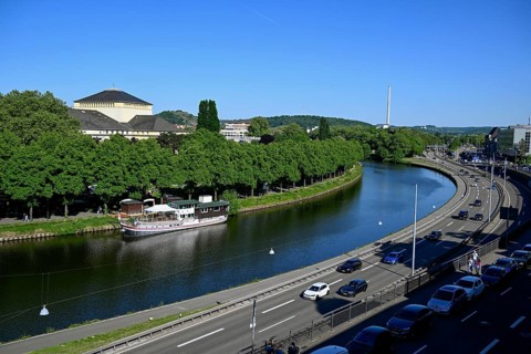 View of the Saar, Saarbrücken, Saarland, Germany