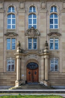 Detailed view of the district court, Rottweil district court, a historic building in Art Nouveau
