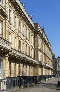 Historic terrace of Victorian houses, Victoria Square, Clifton, Bristol, England, UK architect J