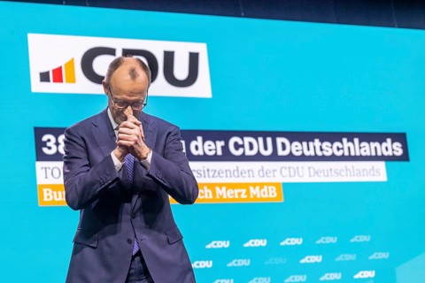 38th Federal Party Congress of the CDU of Germany in Stuttgart. Federal Chancellor Friedrich Merz