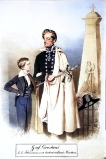 Christoph Count Cavriani (1780-1857) with his son Franz (1825-1866), Historical, digitally restored