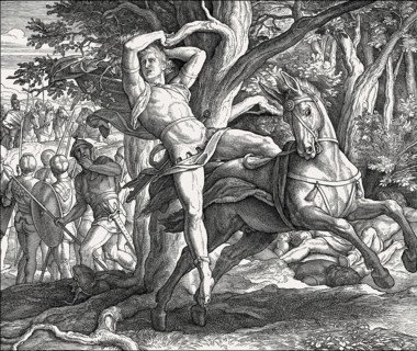 Death of Absalom, Battle of Ephraim's Wood, Old Testament, by Julius Schnorr von Carolsfeld