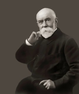 A portrait of Thomas Burberry, 1835 – 1926, an English fashion designer and the founder of the