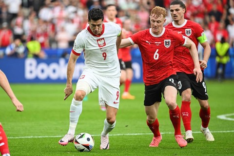 BERLIN, GERMANY - JUNE 21, 2024: Euro 2024 Groupe D match Poland vs Austria 1:3. In action Robert