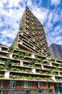Wonderwoods residential tower, one of 2 green buildings, in Utrecht in the new Healthy Urban