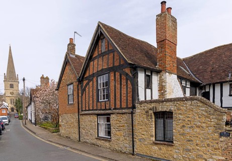 St Peter and St Paul Church, Houses, Church Street, Buckingham, England, Great Britain