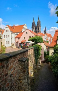 Red Steps and Meissen Cathedral, Burgberg, Meissen, Saxony, Germany