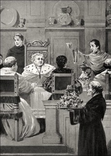 The Bishop of Bamberg, Scene from Götz von Berlichingen, drama by Johann Wolfgang von Goethe