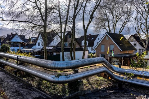 District heating pipeline from UNIPER coal-fired power plant Datteln 4, cogeneration, generation of