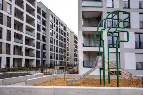 Newly completed apartments, 2026, LEG, in the southern quarter of Essen, so-called Literatur