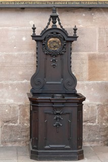 Craftsman's chair or alms chair from 1738, the Drechsler Guild, Sebaldus Church, Nuremberg, Middle