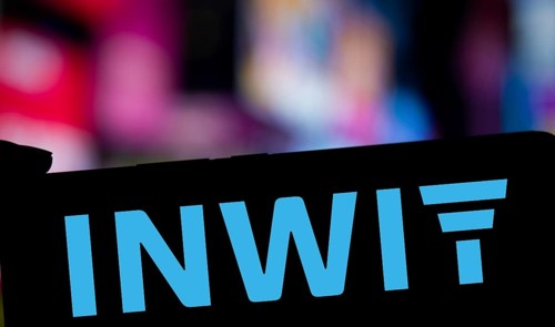 Inwit logo is displayed on smartphone. INWIT Spa is an Italian joint stock company.