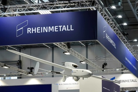 Düsseldorf, North Rhine-Westphalia, Germany - Rheinmetall, Luna NG reconnaissance drone at the