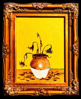 Banksy - Sunflowers from a Petrol Station, Crude Oils, quote from Van Gogh's Sunflowers as a