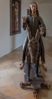 Christ on the palm donkey, wooden figure from around 1880, Dominican convent in Wettenhausen,
