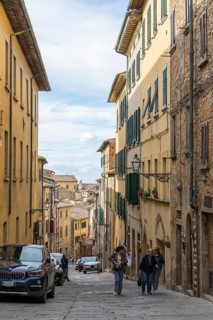 Typical street in the historic centre of Volterra, province of Pisa, Tuscany, Italy