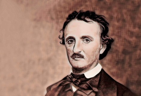 Portrait of Edgar Allan Poe, 1809 – 1849, American writer, digitally edited according to a