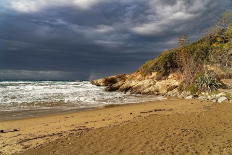 Farinole beach on the west coast of Cap Corse, Corsica, France