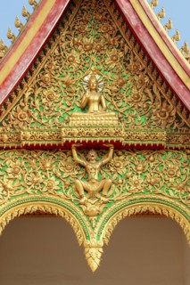 Pediment with Buddha and Garuda, Wat Si Saket, Vientiane, Vientiane Province, Laos