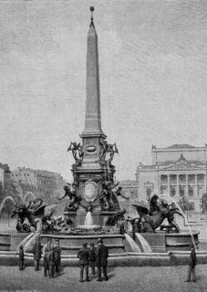 The Mende Fountain on Augustus Square in Leipzig, Germany, in 1887, Historical, digital
