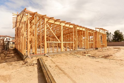 New Construction Wood Home Framing Abstract