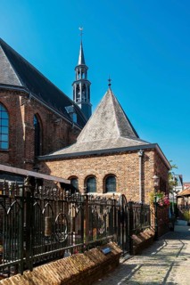 Beer garden in an old monastery in the city centre of Venlo, Netherlands
