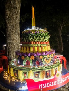 Raft for the festival of lights Loi Krathong, Ubon Ratchathani, Thailand