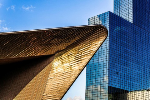 Delftse Poort skyscraper, right next to Central Station, Rotterdam, Netherlands