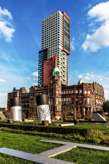 Hotel New York, historic art nouveau building on the Kop van Zuid, former headquarters of the