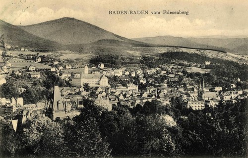 Historical postcard around 1910, Baden-Baden, spa town in the Black Forest, Baden-Württemberg,