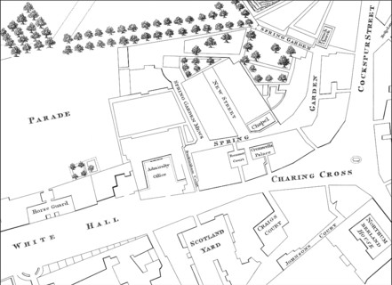 Map of Westminster, London, England, 1740