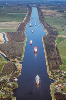 North Baltic Sea Canal, canal trip, Europe, Germany, Schleswig, Holstein, Brunsbüttel, landscape,