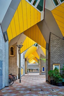 ROTTERDAM, NETHERLANDS, MAY 11, 2017: Cube houses, innovative cube-shaped houses designed by