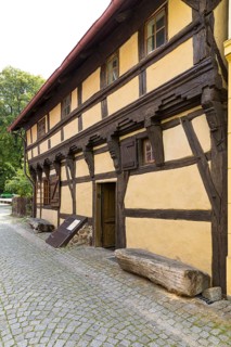 Oldest house in Beeskow at St Mary's Church, Brandenburg, Germany