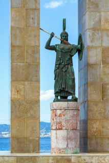 Monument Goddess Athena and statues, Reggio Calabria, Italy