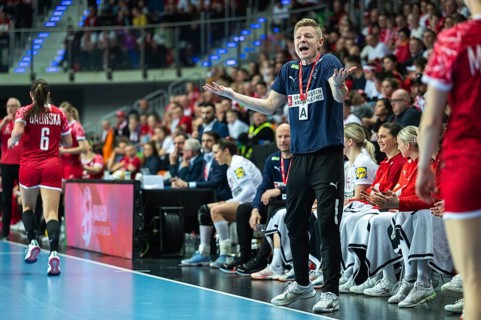 LUBIN, POLAND - FEBRUARY 28, 2024: qualifications for the European Championships handball women's
