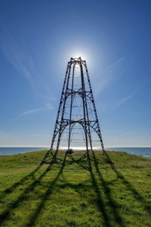 Kaap Oosterend, IJzeren Kaap, cast iron beacon, daymark, navigational aid for shipping at Oosterend