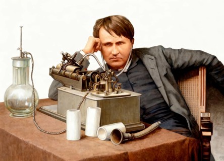 Thomas Edison at his Laboratory on 16 June 1888, the morning after spending 48 hours perfecting