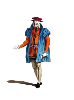 Historical clothing, fashion over time, clothing of a Cologne senator in 1577, Germany, digitally