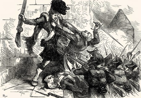 A solitary Highland sentinel named Fraser, guard before the prison door, Battle of Castlebar on 27