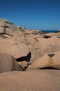 Coast at Lighthouse Mean Ruz at Ploumanac'h, Côtes d'Armor in the morning light