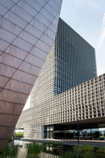 Modern architecture, University of Luxembourg, on the site of a former steelworks, Belval,