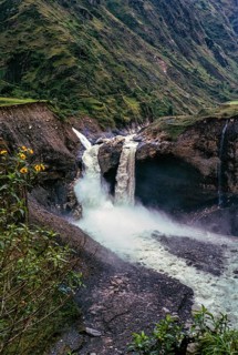 Agoyan Falls waterfall, Rio Pastaza river, Ecuador, South America, tributary of the Marañón river,