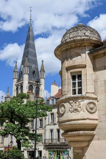 Bay window on an old town house, Dijon, Côte dOr department, Bourgogne-Franche-Comté region,
